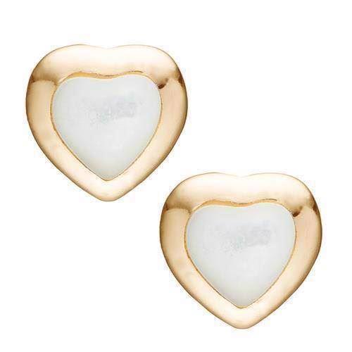Image of Christina Collect 925 sterling sølv Mop hearts små forgyldte hjerter med hvid emalje, model 671-G15